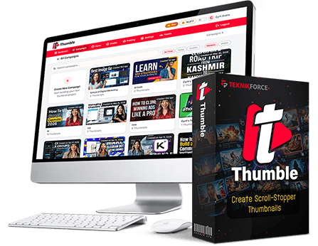 Thumble dashboard for creating and managing AI thumbnails